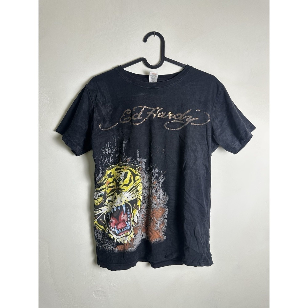 Don Ed Hardy Kids Christened Black Tiger Sz XL Youth Boys Shirt Tee T